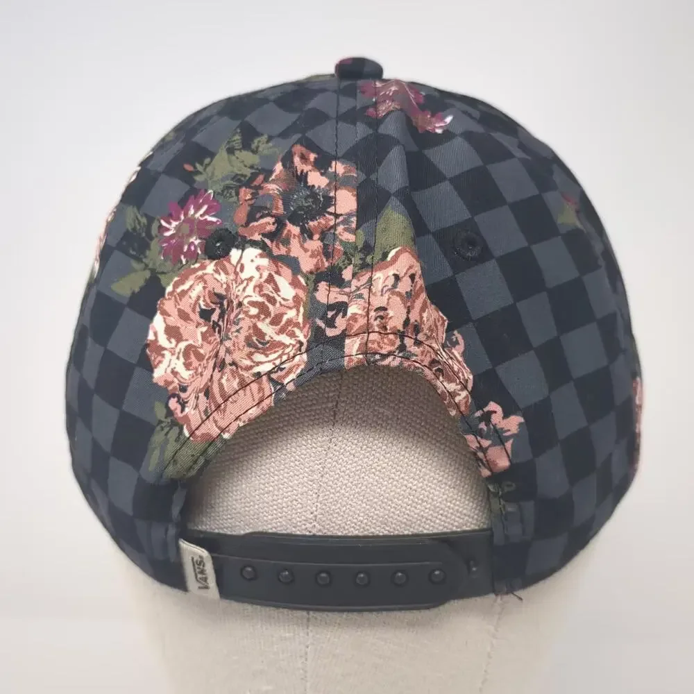 Vans Black & Gray Checkerboard Floral Baseball Cap